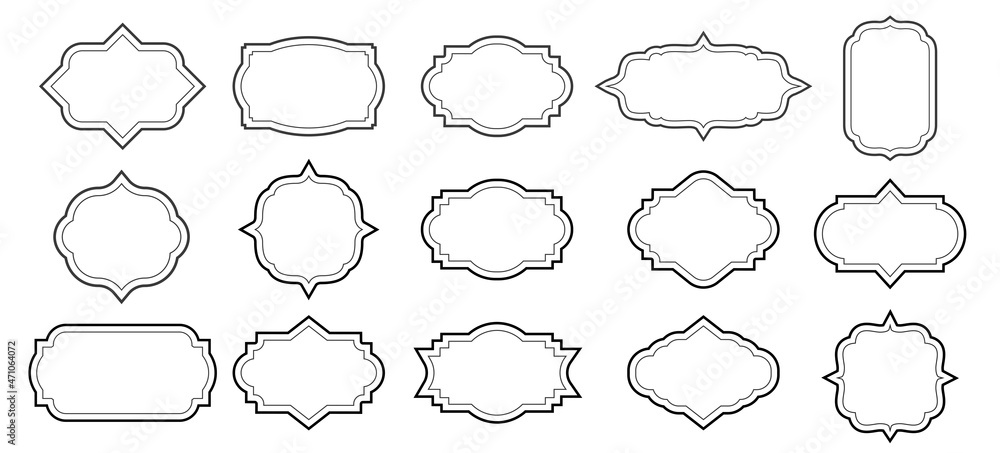 Poster vintage frames set. decorative frame. vintage line elements. retro design elements. ornaments and fr