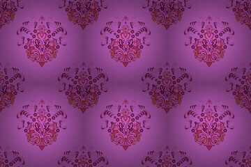 Seamless pattern with interesting doodles on colorfil background. Pano. Raster illustration.