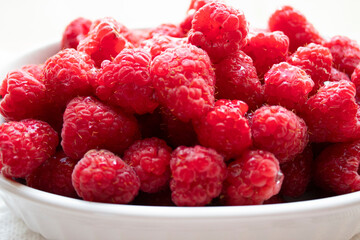 raspberries in a bowl