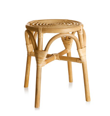 Modern wooden stool isolated on white. Interior element