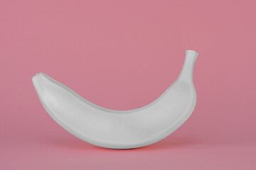 White Banana isolated on colored background