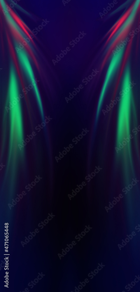 Wall mural bright abstract blurred background with bokeh. blurred lights, neon glowing lines on a dark backgrou