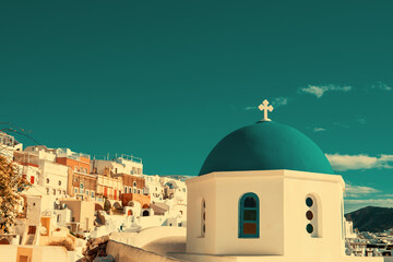 Oia village on Santorini island Greece