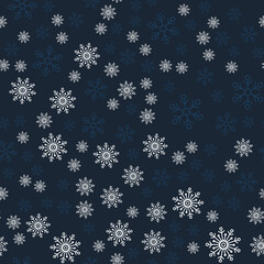 christmas pattern snowflake background dark blue new
