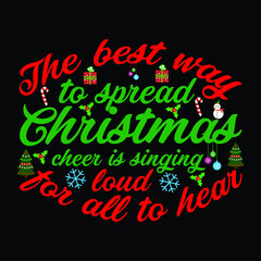 Christmas typography t shirt design for men and women