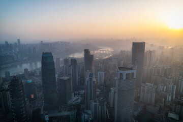 Aerial photography of Chongqing's modern architectural landscape