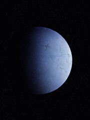 realistic surface of the planetary moon, rocky satellite in the solar system 3d illustration. 