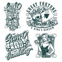 Fototapeta na wymiar Gambling vintage logos