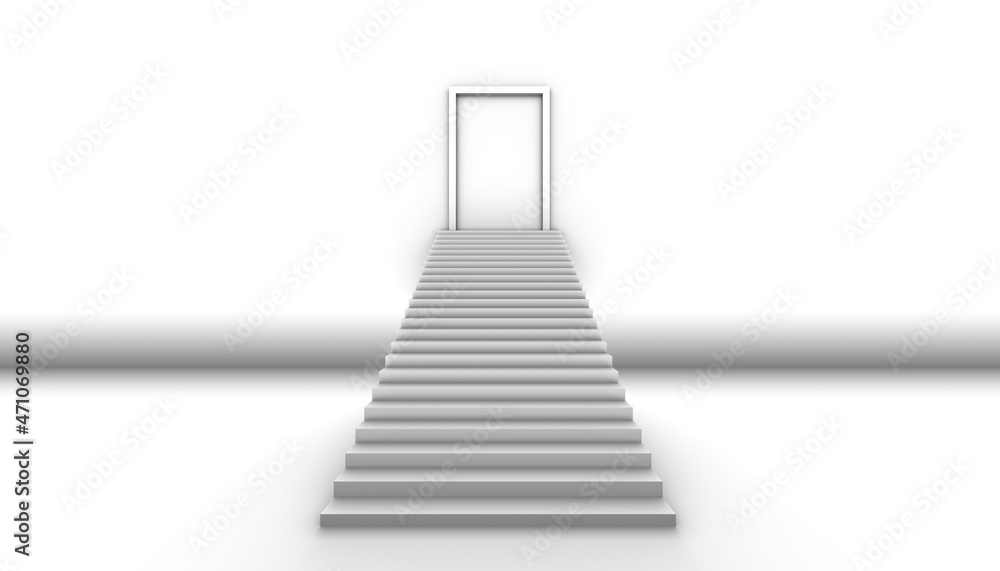 Poster abstract 3d background with stairs going up. 3d rendering