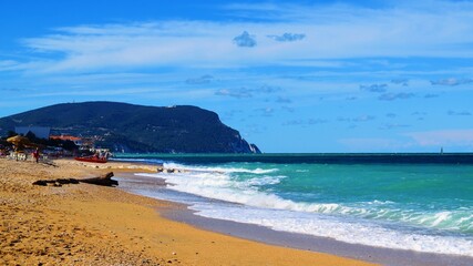 Fototapeta na wymiar Porto Recanati beach on the Conero Riviera in the Marche region, Italy