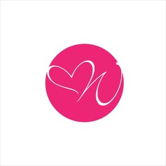 initials m w logo vector template heart