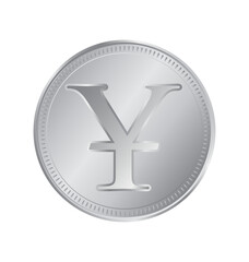 silver yen japanese coin currency