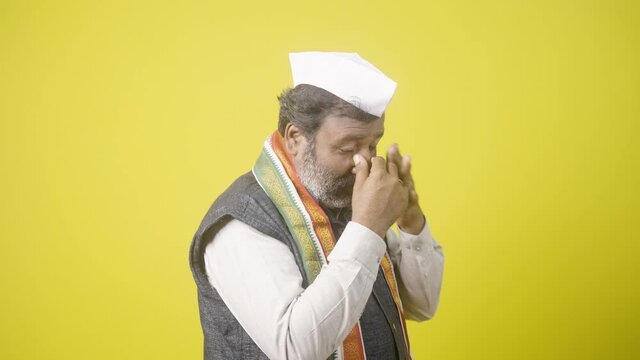 Concept showing of crying politician due to in election, bad news or didnt got the party ticket to contest in election