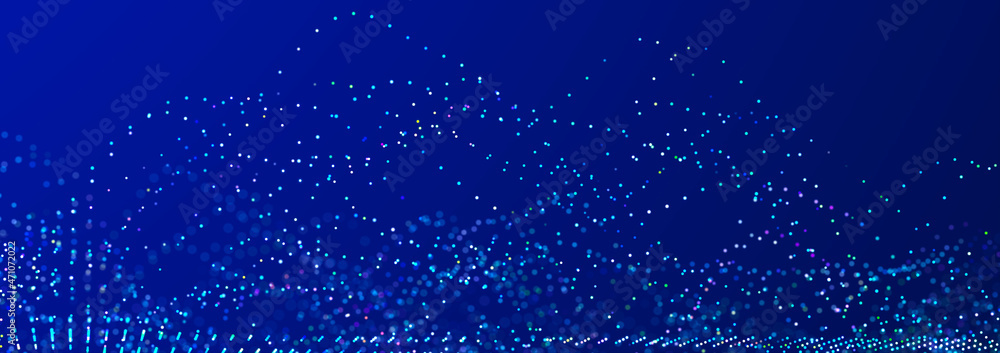 Aufkleber technology background with glowing defocused particles. big data. digital background. 3d