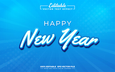 Happy new year editable text effect 3d style