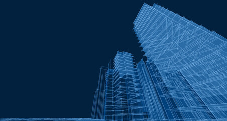 Obraz na płótnie Canvas ​​abstract architecture 3d illustration background