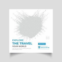 Travel holiday vacation social media post web banner ,Traveling and tour social media post template