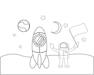 coloring book about astronaut journey