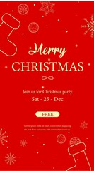 Fototapeta premium Christmas party invitation red