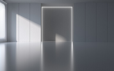 Empty room and blank wall, 3d rendering.