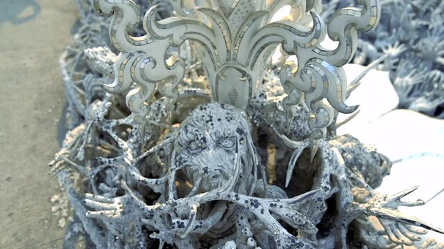 Wat Rong Khun is a white Buddhist temple located near the city of Chiang Rai in Thailand