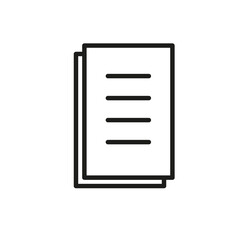 Paper simple vector icon. Two paper sheets isolated on white background