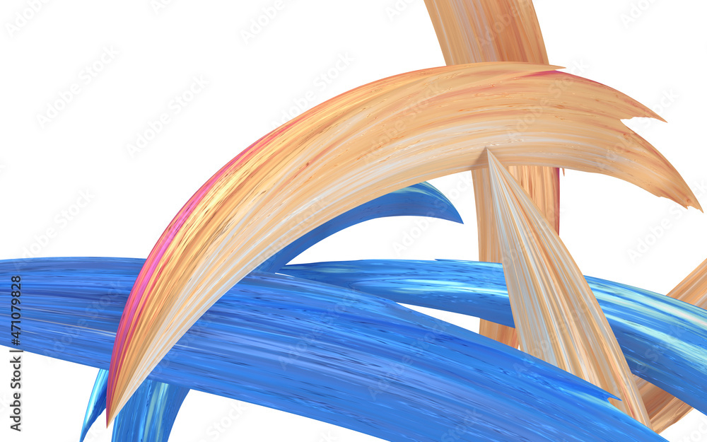Poster abstract flowing gradient lines, 3d rendering.