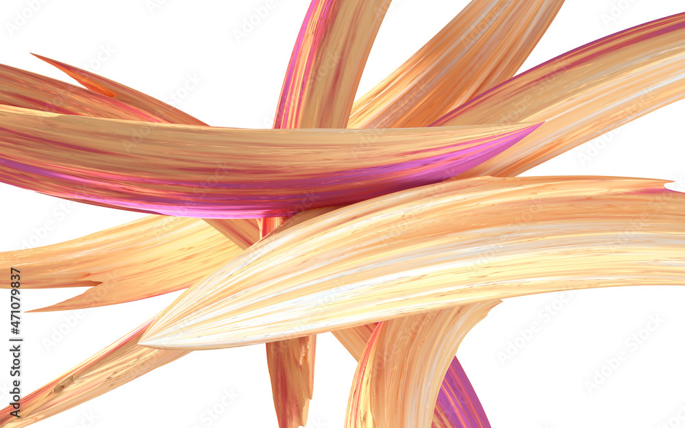 Poster abstract flowing gradient lines, 3d rendering.