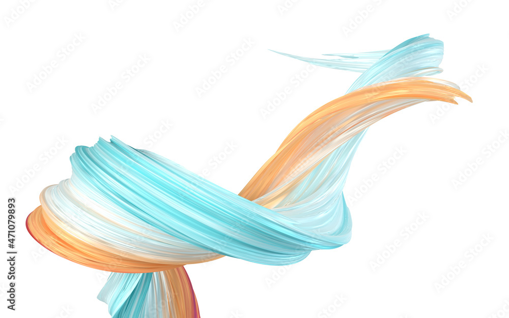 Poster Abstract flowing gradient lines, 3d rendering.