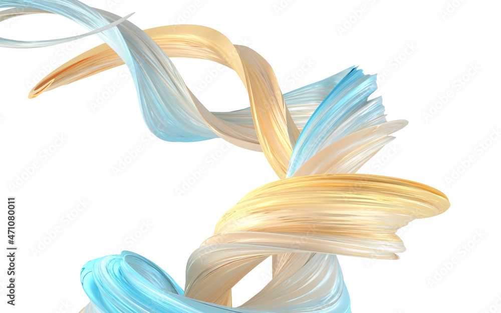 Poster abstract flowing gradient lines, 3d rendering.