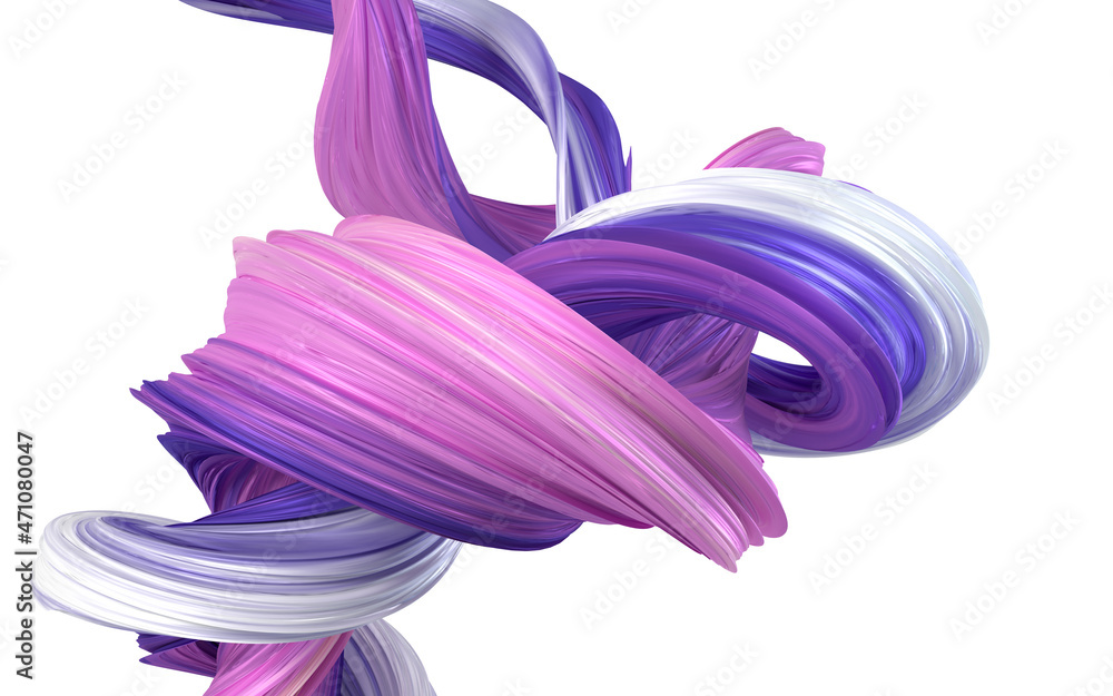 Poster abstract flowing gradient lines, 3d rendering.
