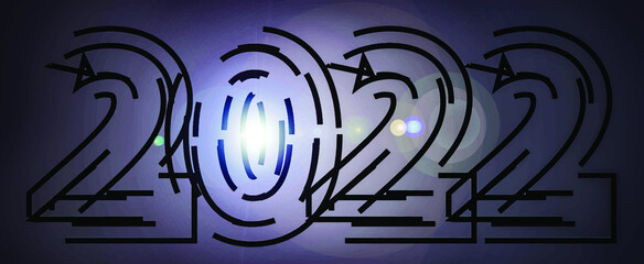 Vector illustration of 2022 Line art