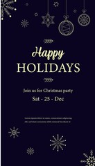 Christmas party invitation blue background
