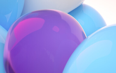 Bouncy and abstract balls, 3d rendering.