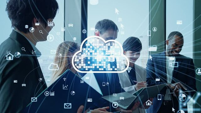 Cloud computing concept. Communication network.