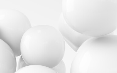 Bouncy and abstract balls, 3d rendering.