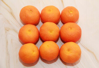 Fresh orange round tangerine fruit