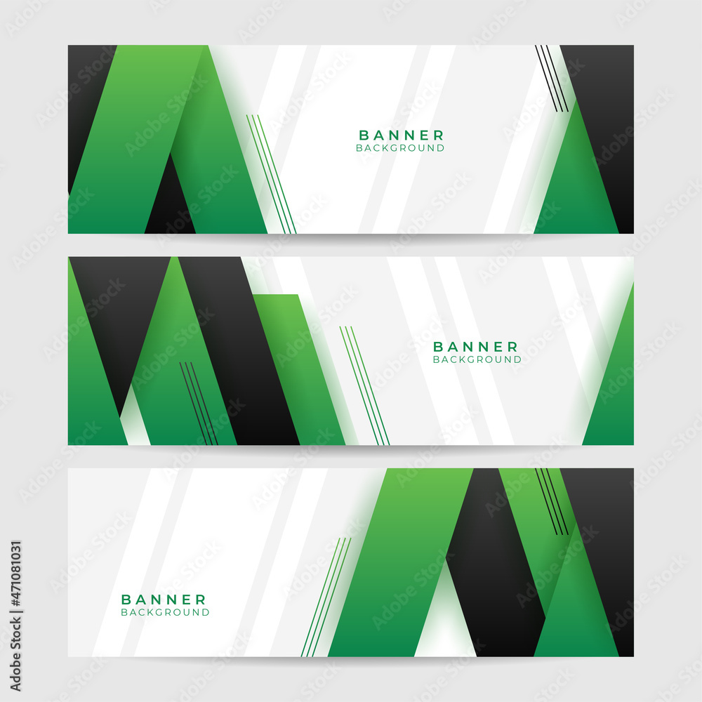 Aufkleber modern abstract gradient black and green abstract banner background. business minimal background wit