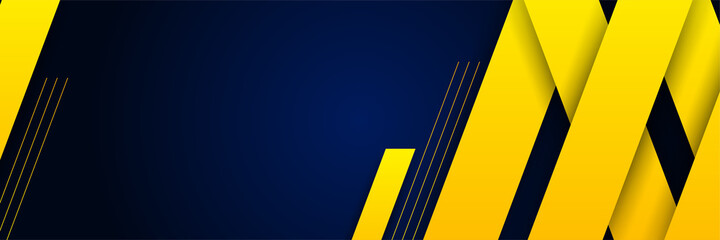 Abstract navy dark blue and yellow banner background. Vector abstract graphic design banner pattern background template.