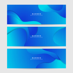 Abstract geometric blue web banner vector gradient template. Vector abstract graphic design banner pattern background template.