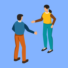 Isolated People Talking Illustration. Two persons chatting. Vector illustration