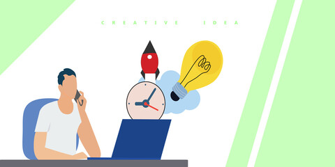 2d illustration business idea concept
