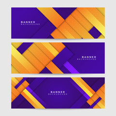 Purple orange and yellow banner background. Vector abstract graphic design banner pattern background template.