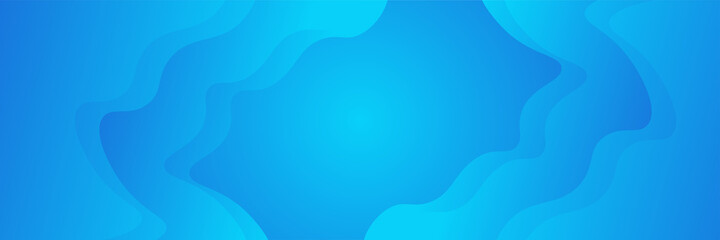 Blue wave banner background. Vector abstract graphic design banner pattern background template.