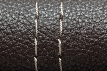 genuine leather texture with decorative seam
