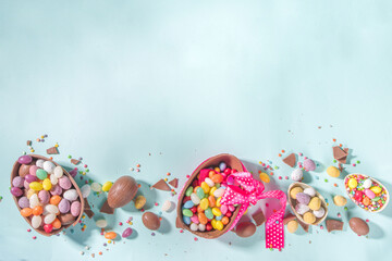 Fototapeta na wymiar Various Easter Sweets Background