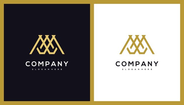 Letter AWM Logo Design. Luxury Line Editable. Creative Template Icon Vector Illustration.