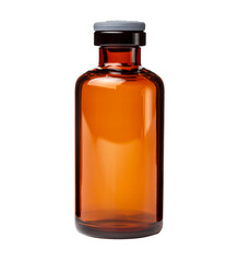 Glass jar. Brown glass vial. A jar from a pharmacy. Isolate on white.