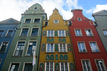 Fototapeta premium Gdansk, Poland - September 19, 2021: Famous tourist street in the city center called Ulica Dluga in Gdansk