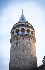 Fototapeta na wymiar Historic Galata Tower, one of the landmarks of Istanbul